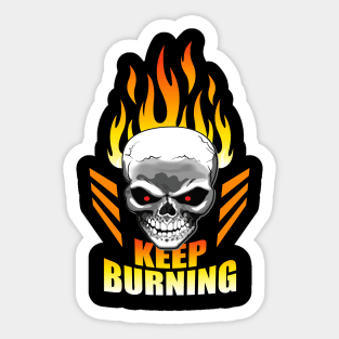 The Burning Skull, Keep Burning - Burning Man Sticker